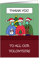 Covid 19 Happy Christmas and Thank You to Volunteers card