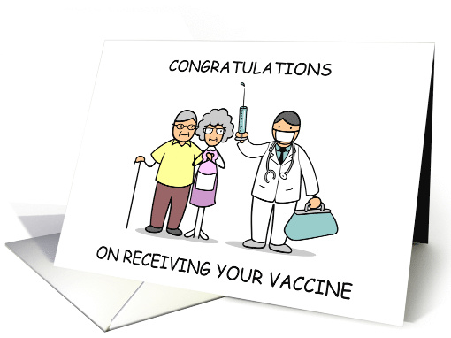 Congratulations on Receiving Covid 19 Vaccine Senior Couple card