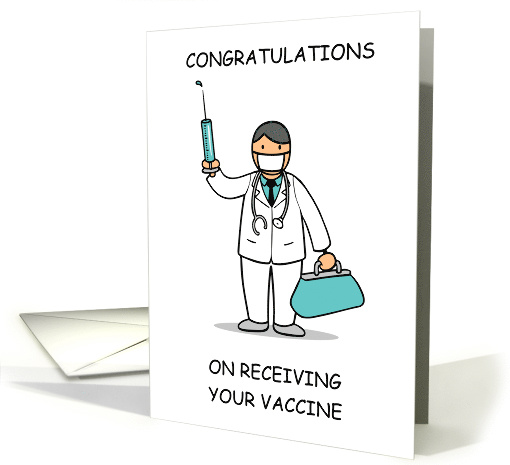 Congratulations on Receiving Your Covid 19 Vaccine Cartoon Medic card