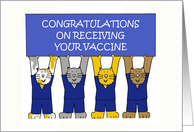 Congratulations on Receiving Your Vaccine Cartoon Cats in Scrubs card