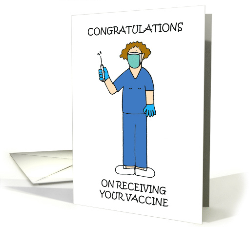 Congratulations on Receiving Your Vaccine Nurse with a Syringe card