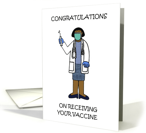 Congratulations on Receiving Your Vaccine African American Doctor card