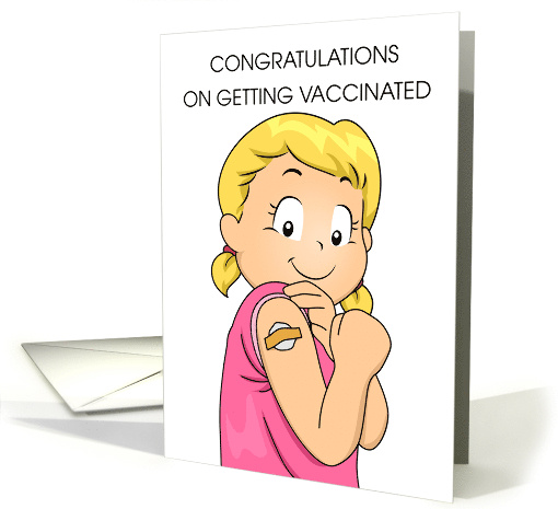 Congratulations on Getting Vaccinated Cartoon Female Child card