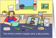 Covid 19 Online Cookery Classes Cartoon Chef Thinking of You card