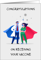 Congratulations on Receiving Your Vaccine Superhero Medical Staff card