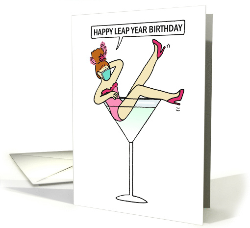 Covid 19 Happy Leap Year Birthday Lady Sitting in a... (1670704)