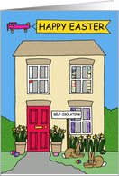 Covid 19 Happy Easter Self-isolation Cartoon House Humor card