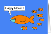 Covid 19 Happy Nooroz Cartoon Goldfish Wearing Face Masks card