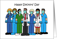 Covid 19 Happy Doctors’ Day Group of Medics Wearing Face Masks card