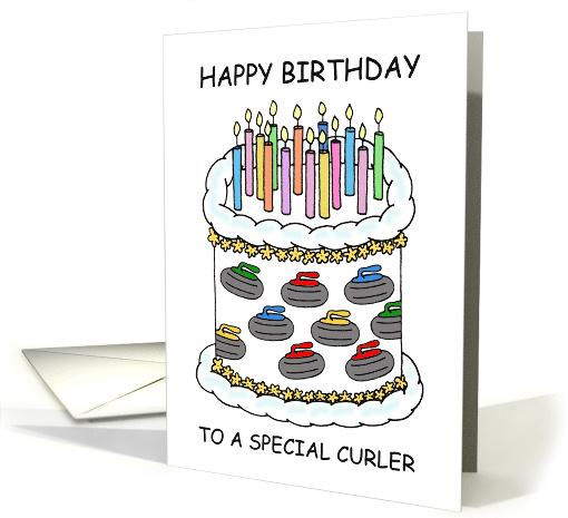 Happy Birthday for Curler Cartoon Cake Decorated with... (1674148)