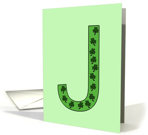 Happy St. Patrick's Day Letter J with Shamrocks card (1674438)