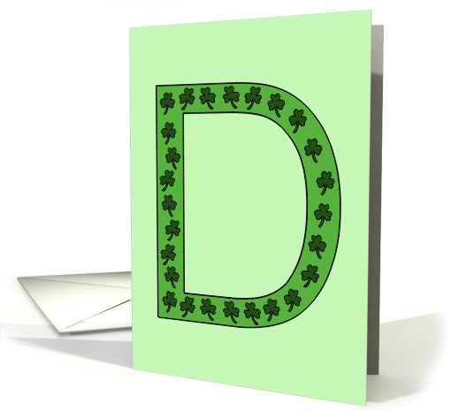 Happy St. Patrick's Day Letter D with Shamrocks card (1674442)