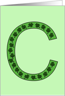 Happy St. Patrick’s Day Letter C with Shamrocks card