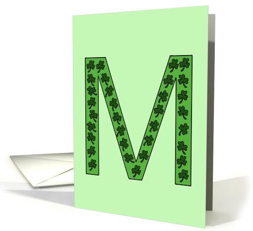 Happy St. Patrick's Day Letter M with Shamrocks card (1674448)