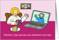 Covid 19 Happy Mother’s Day Remote Celebration on a Computer card