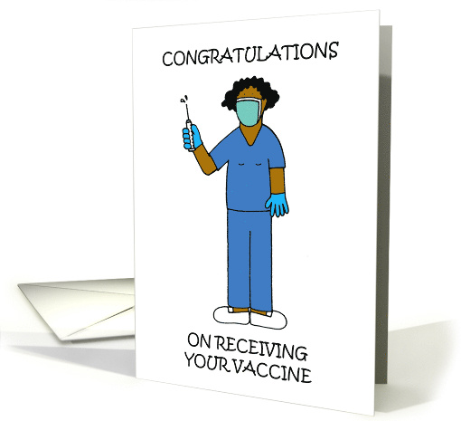 Congratulations on Receiving Your Vaccine African American Nurse card
