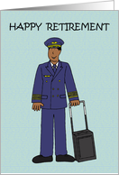 Happy Retirement to African American Male Pilot card