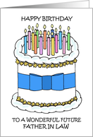 Happy Birthday Future Father in Law Cartoon Cake and Candles card