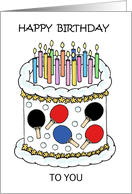 Happy Birthday Table Tennis Ping Pong Player Any Name to Personalize card