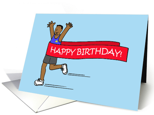 Happy Birthday to African American Male Runner card (1679980)