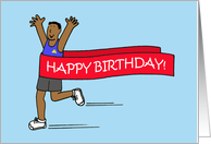 Happy Birthday to African American Male Runner card