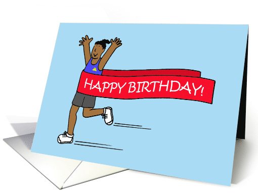 Happy Birthday to African American Female Runner card (1679982)