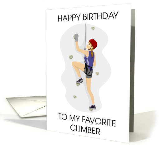 Happy Birthday Female Climber on Climbing Wall card (1680008)