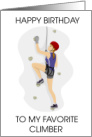 Happy Birthday Female Climber on Climbing Wall card