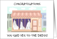 Congratulations on Buying Wedding Dress Bridal Boutique card