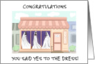 Congratulations on Buying Wedding Dress Bridal Boutique card