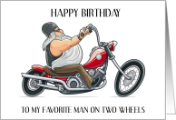 Happy Birthday Motorbike Rider Cartoon Humor card