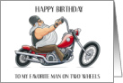 Happy Birthday Motorbike Rider Cartoon Humor card