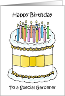 Happy Birthday to a Special Gardener Cake and Candles card