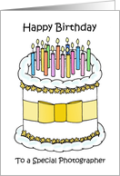 Happy Birthday to Photographer Cake and Candles card