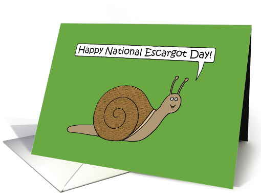 National Escargot Day May 24th Cartoon Snail card (1685626)