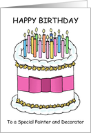 Happy Birthday Painter and Decorator Cake and Candles card