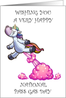 National Pass Gas Day January 7th Unicorn Farting card