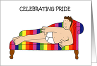 National Pride Month June Man Wearing White Underpants card