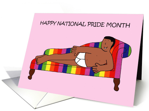 National Pride Month June African American Man in Underpants card