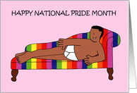 National Pride Month June African American Man in Underpants card