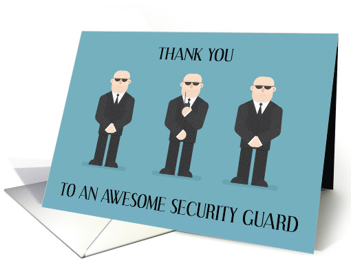 Thank You to Secirity Guard Cartoon Men Wearing Shades card (1688840)