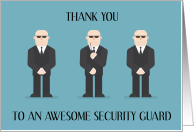 Thank You to Secirity Guard Cartoon Men Wearing Shades card