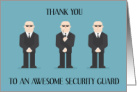 Thank You to Secirity Guard Cartoon Men Wearing Shades card