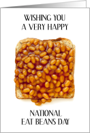 National Eat Beans Day Plate of Baked Beans card
