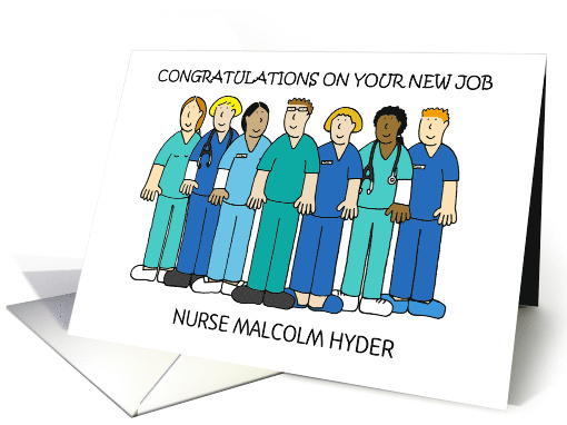 Congratulations on New Job for Nurse to Customise Any Name card