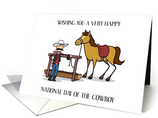 National Day of the Cowboy July 24th Cowboy and His Horse card