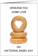 National Bagel Day January 15th Bagel with Heart Shape card