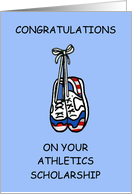 Congratulations Off to College Athletics Scholarship Training Shoes card