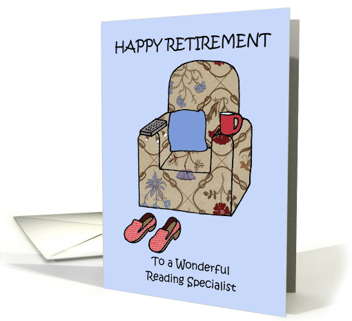 Happy Retirement to Reading Specialist Cartoon Armchair... (1692670)