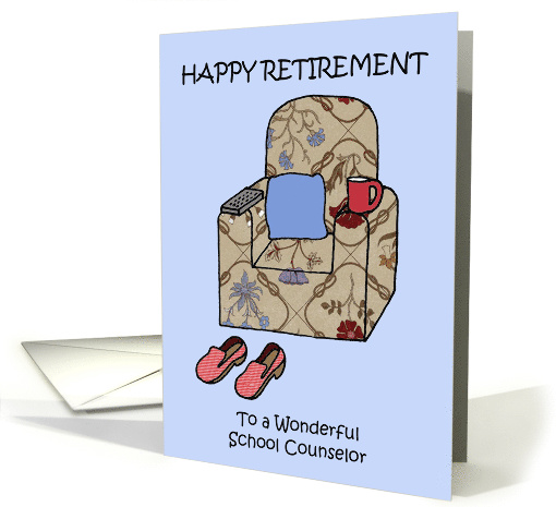 Happy Retirement to School Counselor Cartoon Armchair and... (1692674)